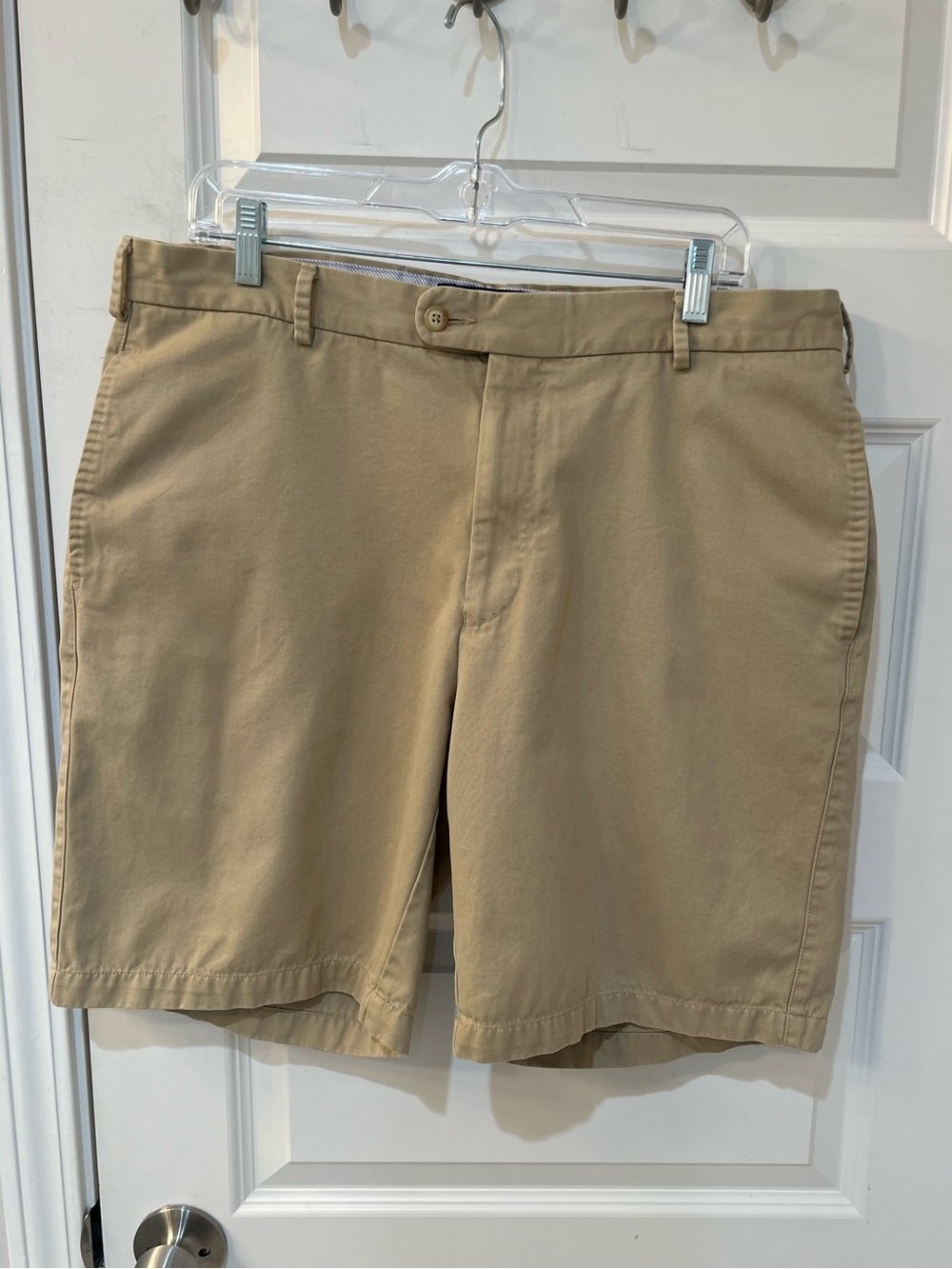 Peter Millar Winston Washed Twill Shorts Mens 36 Khaki Tan Chino 9" Inseam Pima